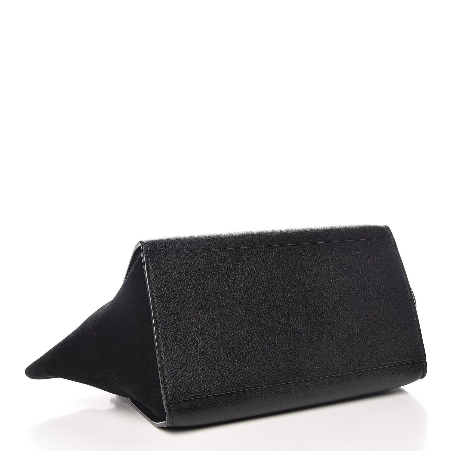 Celine Drummed Calfskin Suede Small Trapeze Black 5 of 11
