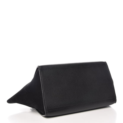 Celine Drummed Calfskin Suede Small Trapeze Black 5 of 11