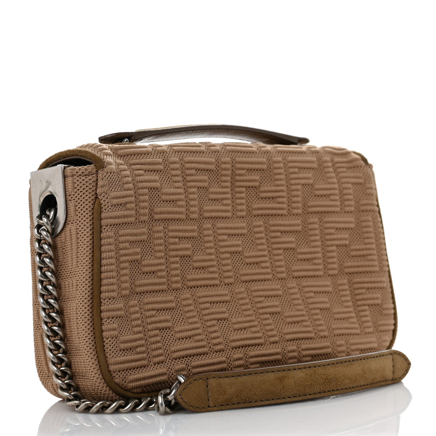 Fendi Technical Fabric FF Midi Chain Baguette Sand 3 of 9