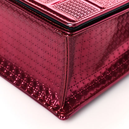 Christian Dior Metallic Patent Micro-Cannage Medium Diorama Flap Bag Red 9 of 10