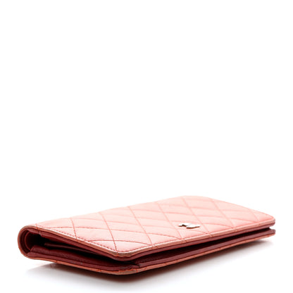 Chanel Lambskin Quilted Yen Wallet Orange 6 of 18