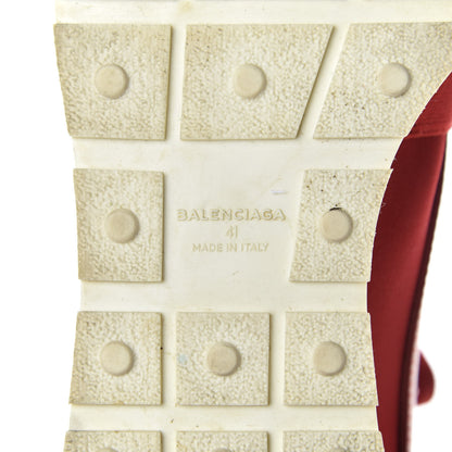 Balenciaga Calfskin Neoprene Mesh Suede Womens Race Runner Sneakers 41 Red 8 of 10