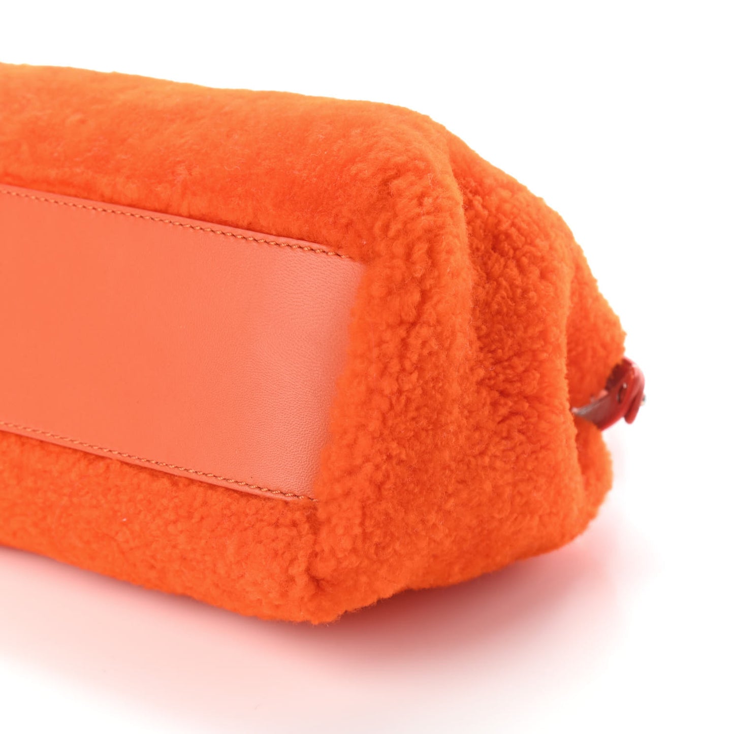 Shearling Nappa Mini Peekaboo Iconic Satchel Arancio
