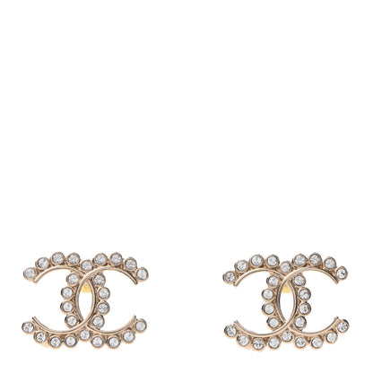 Chanel Crystal CC Earrings Gold 1 of 4