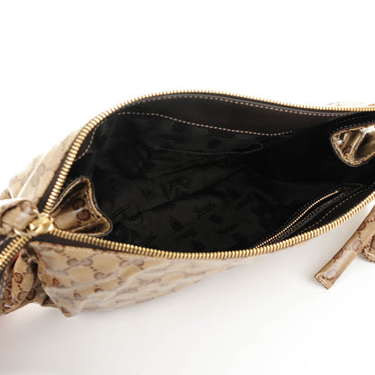 Gucci Crystal Monogram Large Hysteria Clutch Brown 5 of 7