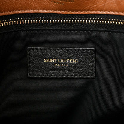 Saint Laurent Crinkled Calfskin Matelasse Monogram Medium Niki Chain Satchel Caramel 7 of 10