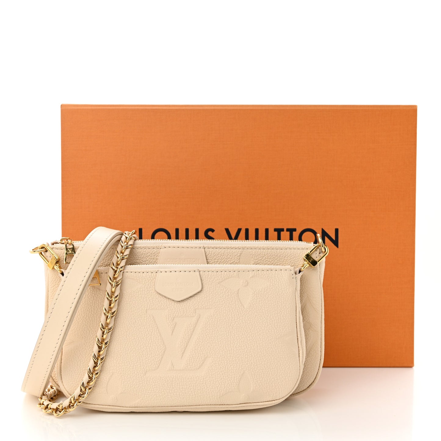 LOUIS VUITTON Empreinte Monogram Giant Multi Pochette Accessories Cream