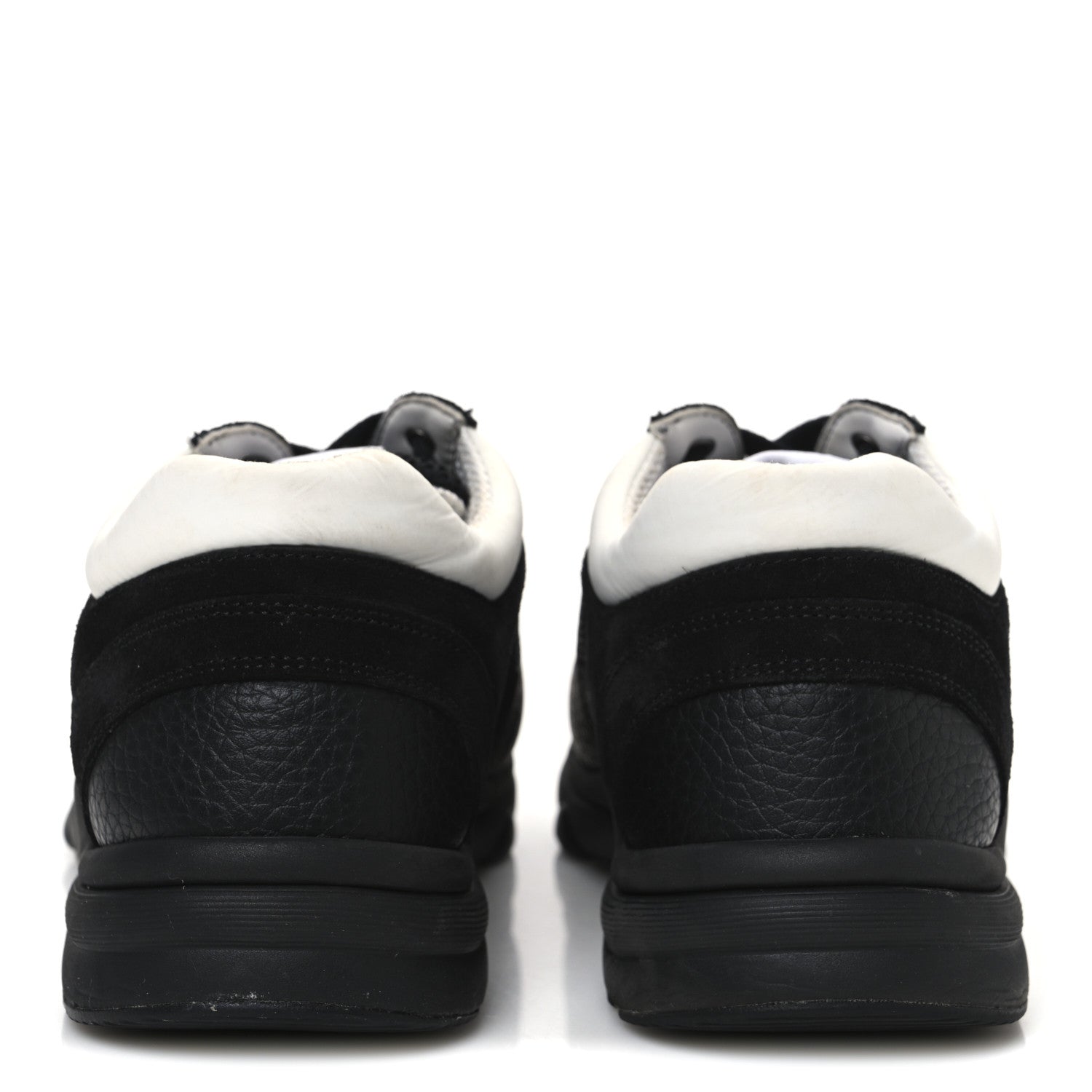 Chanel Mesh Suede Grained Calfskin Womens CC Sneakers 39 Black White 6 of 10