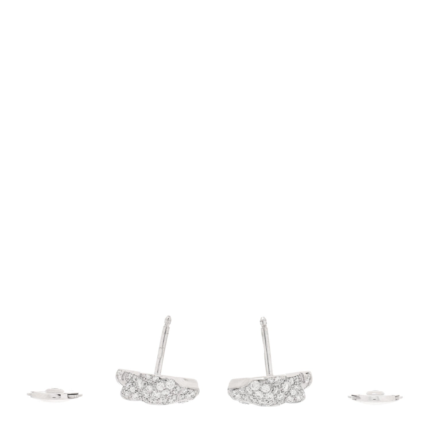 Cartier 18K White Gold Diamond Onyx Emerald Panthere Earrings 3 of 5