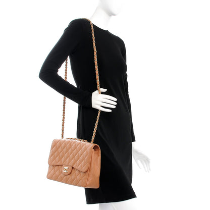 Chanel Caviar Quilted Jumbo Single Flap Light Brown 2 of 9