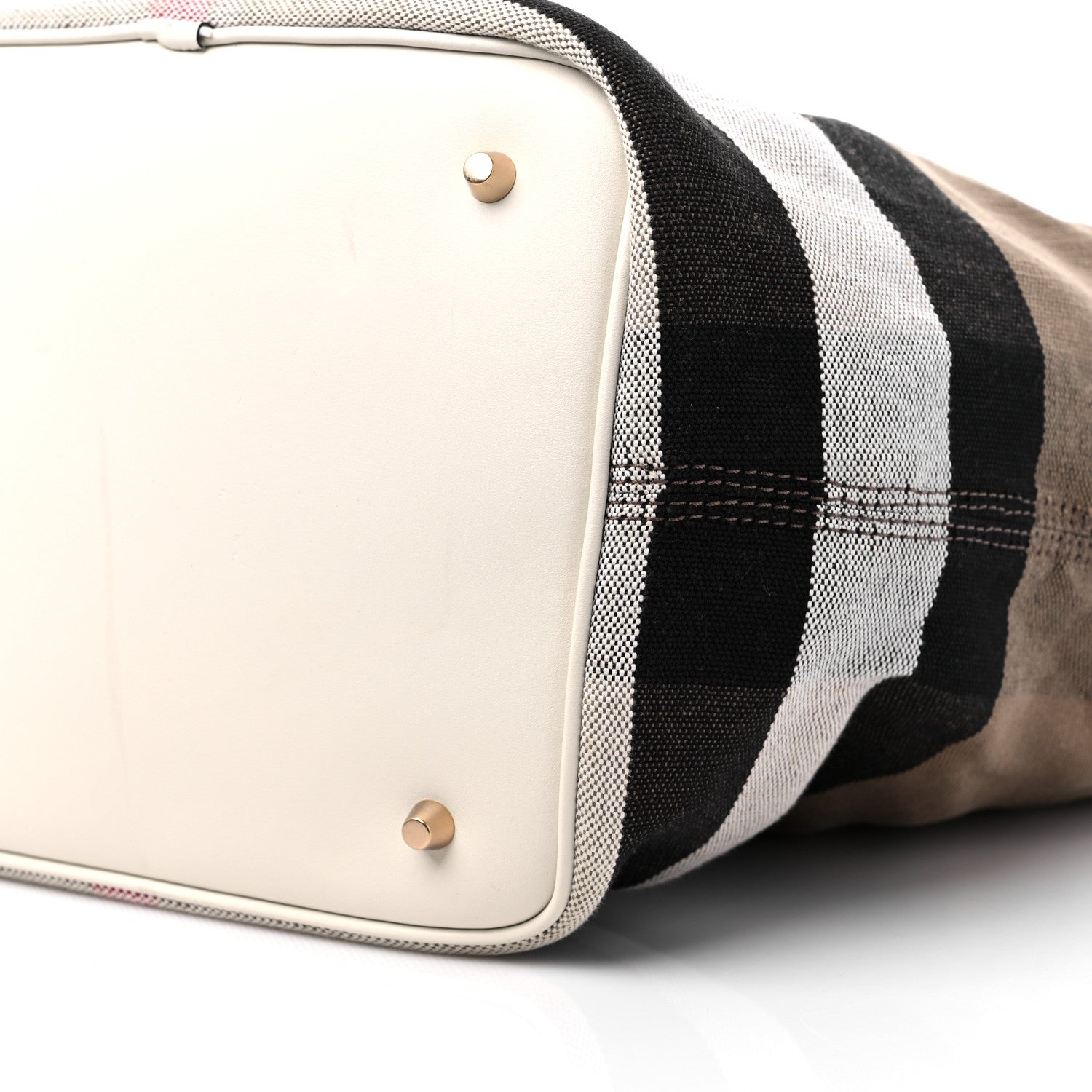 Burberry Canvas Mega Check Medium Ashby Hobo White 9 of 13