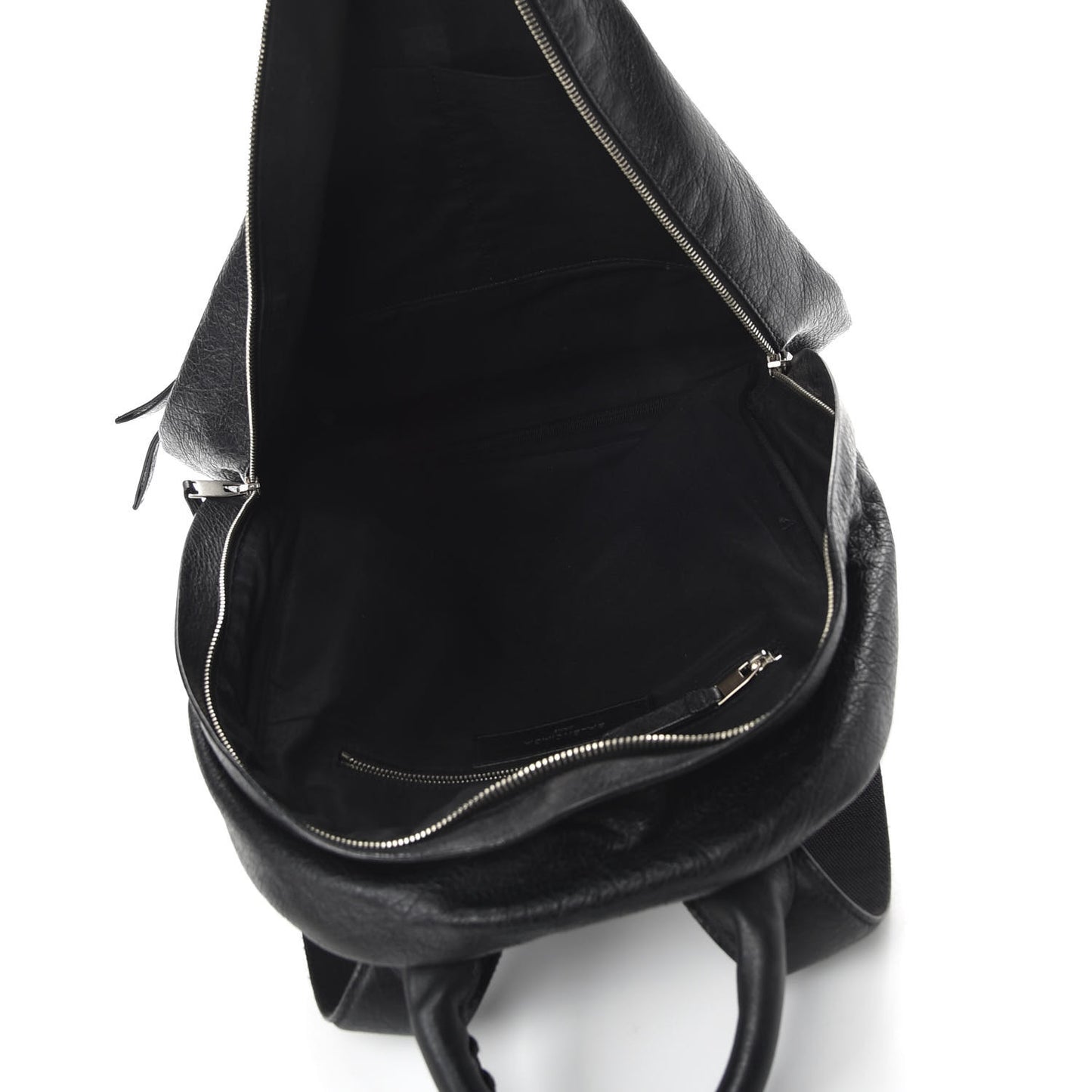 Agneau Classic Silver Hardware Backpack Black