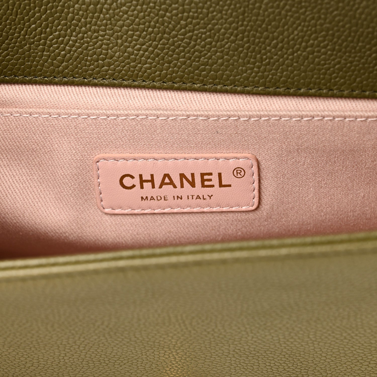 Chanel Caviar Quilted Medium Boy Flap Khaki 6 of 10