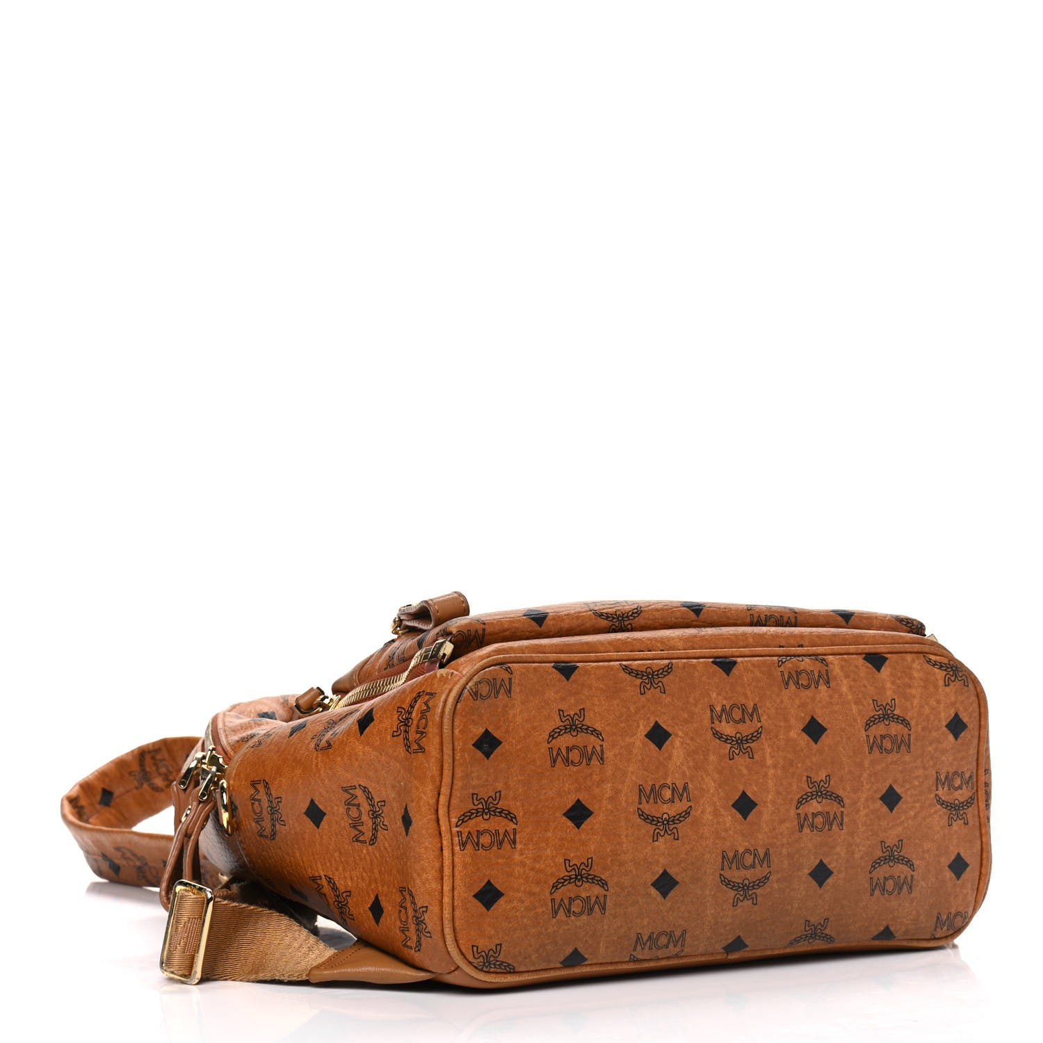 MCM Visetos Studded Small Dual Stark Backpack Cognac 3 of 10