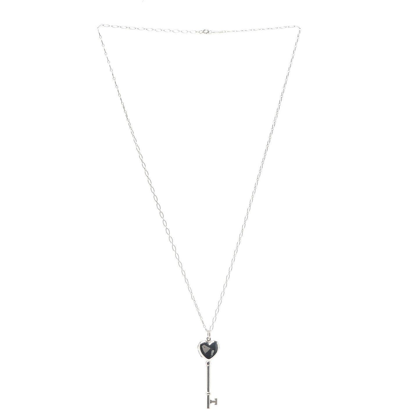 Sterling Silver Heart Key Locket Pendant Necklace