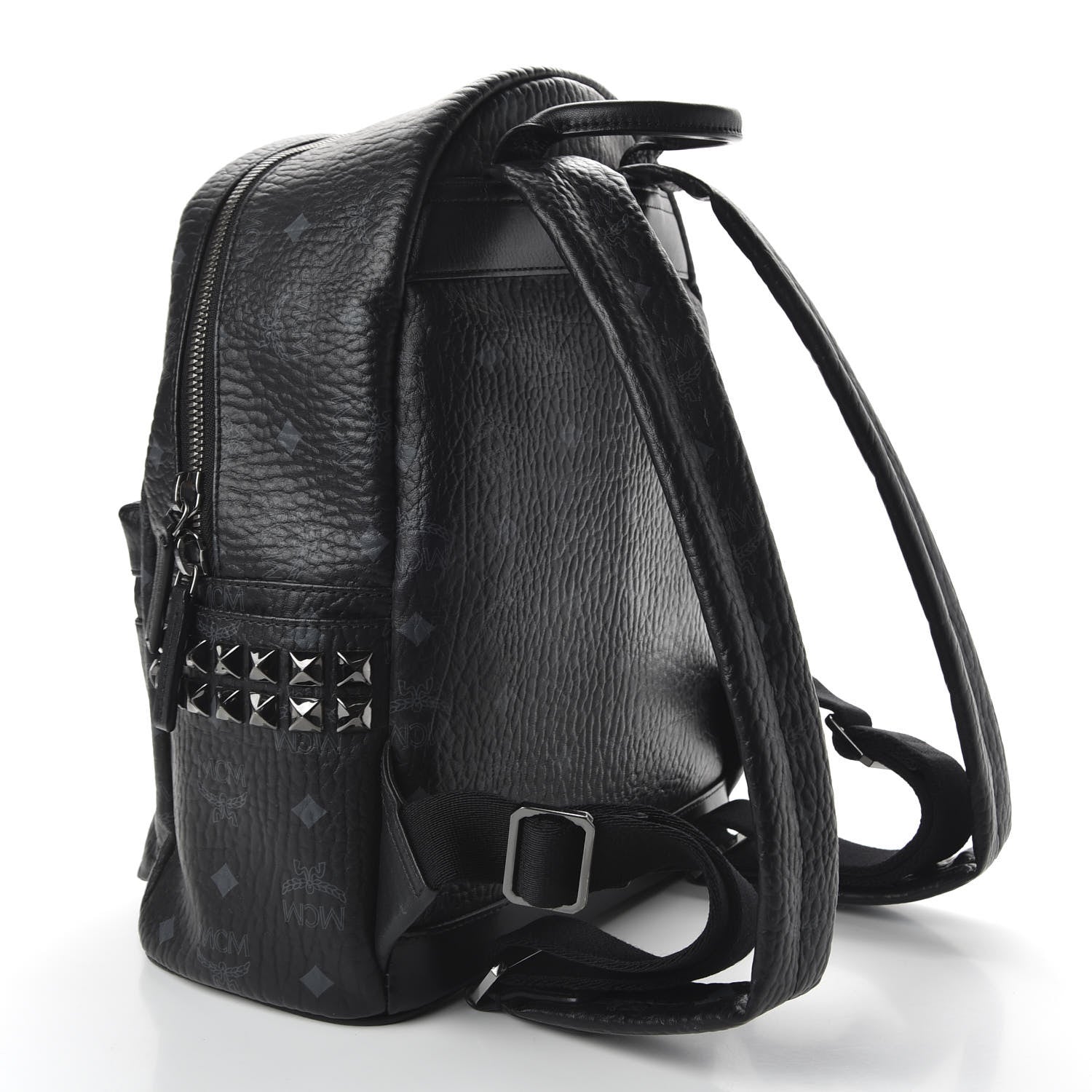 MCM Visetos Small Side Stud Stark Backpack Black 2 of 10