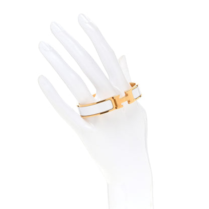 Hermes Enamel Narrow Clic Clac H Bracelet PM White 2 of 4