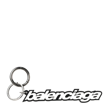 Balenciaga Rubber Logo Keyring White Black 1 of 6