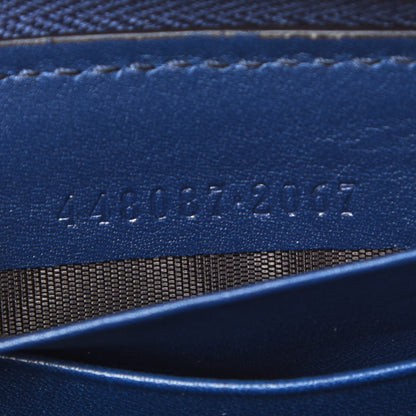 Gucci Calfskin Matelasse GucciGhost GG Marmont Zip Around Wallet Blue Agata Hibiscus Red 8 of 10