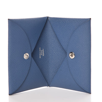 Hermes Epsom Calvi Card Case Bleu Brighton 5 of 8