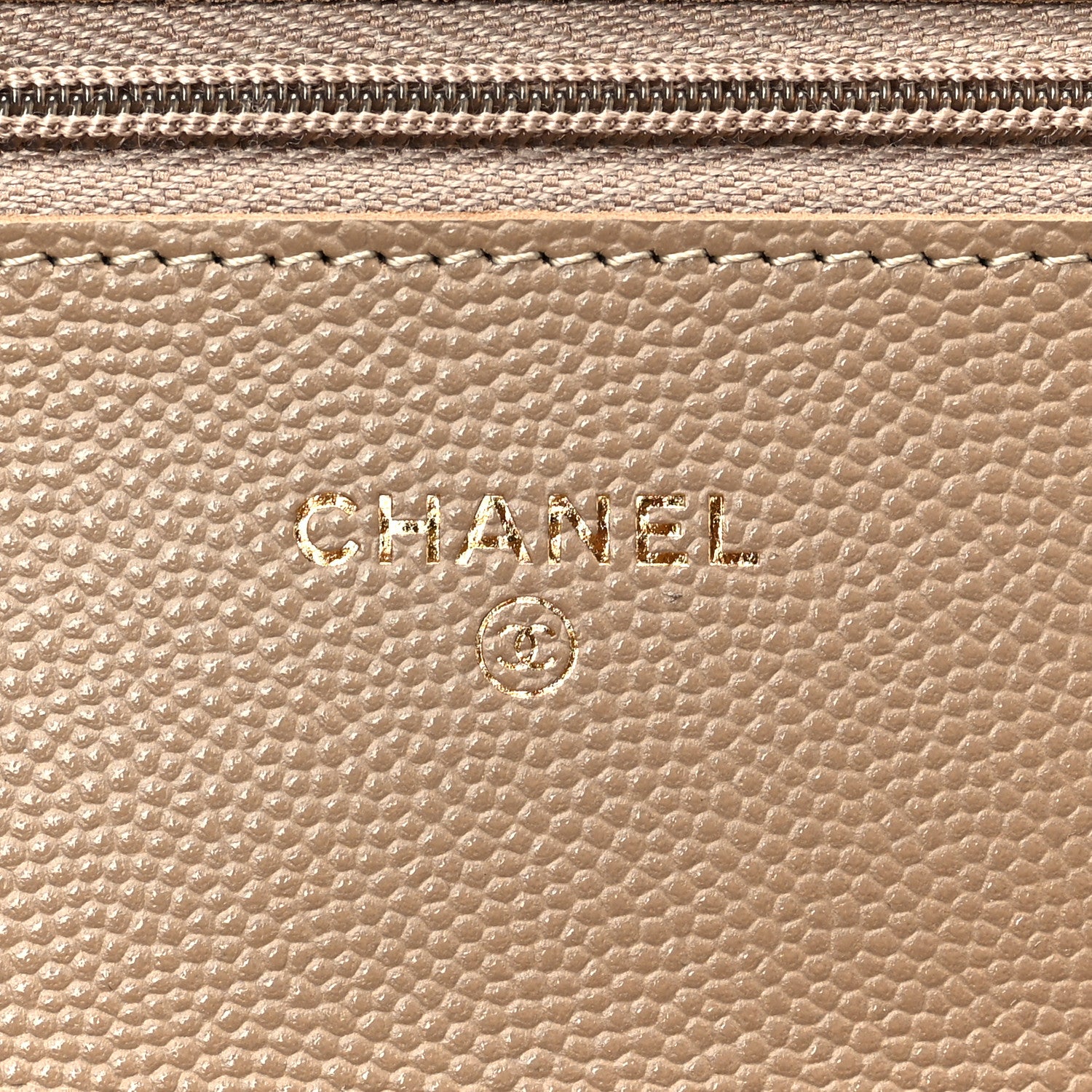 Chanel Caviar Quilted Wallet on Chain WOC Dark Beige 6 of 7