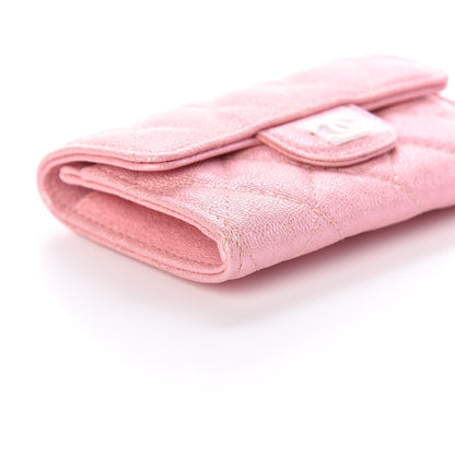 Chanel Iridescent Caviar Quilted Flap Card Holder Rose Pink 9 of 11
