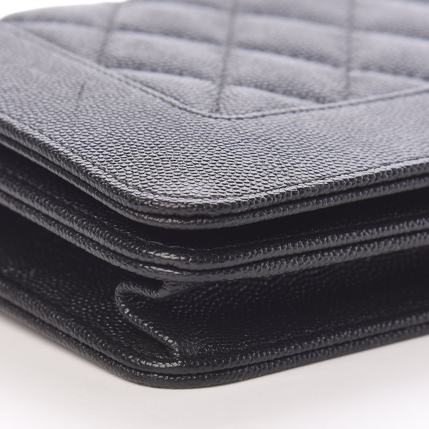 Caviar Quilted Vintage Mademoiselle Wallet On Chain WOC Black