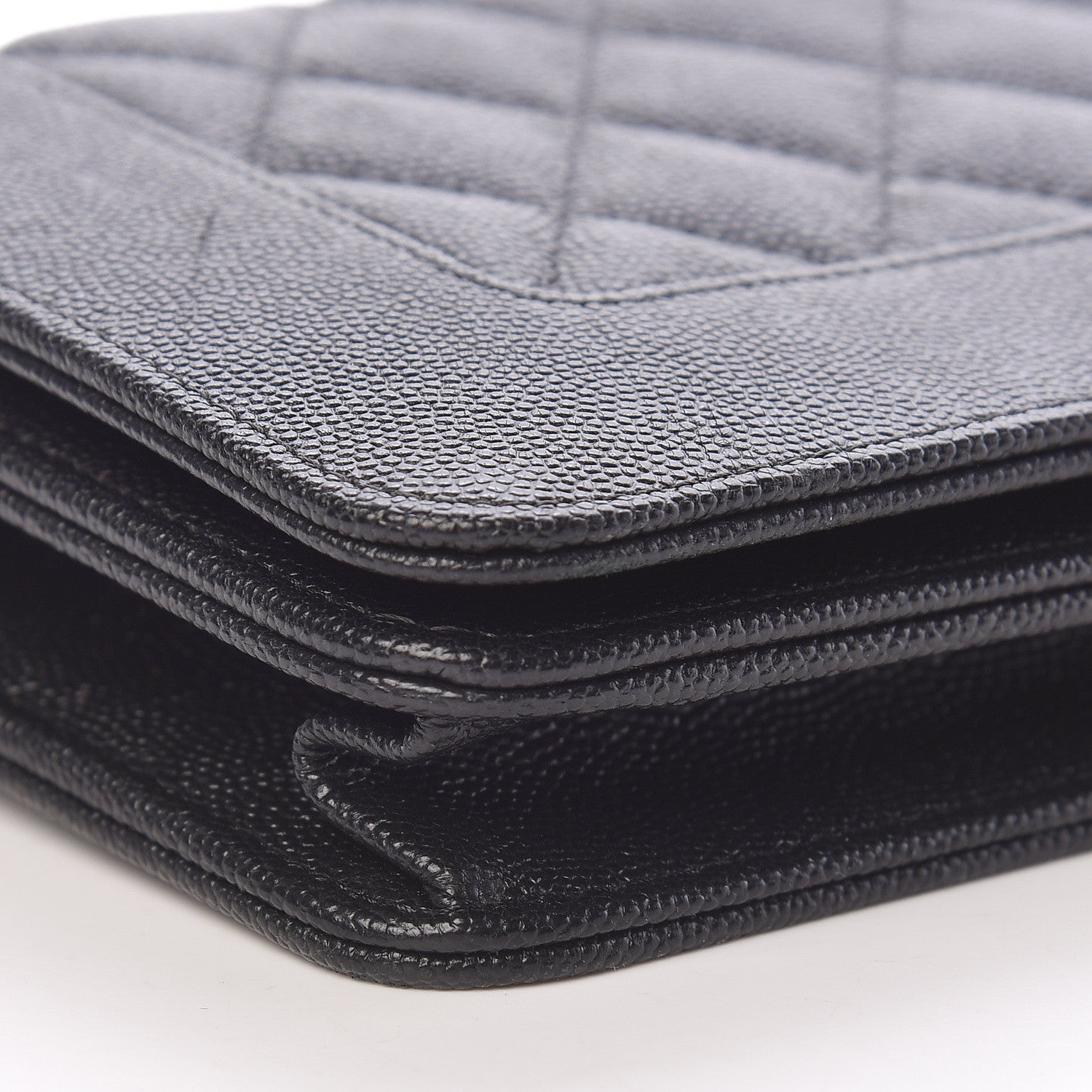 Chanel Caviar Quilted Vintage Mademoiselle Wallet On Chain WOC Black 10 of 12