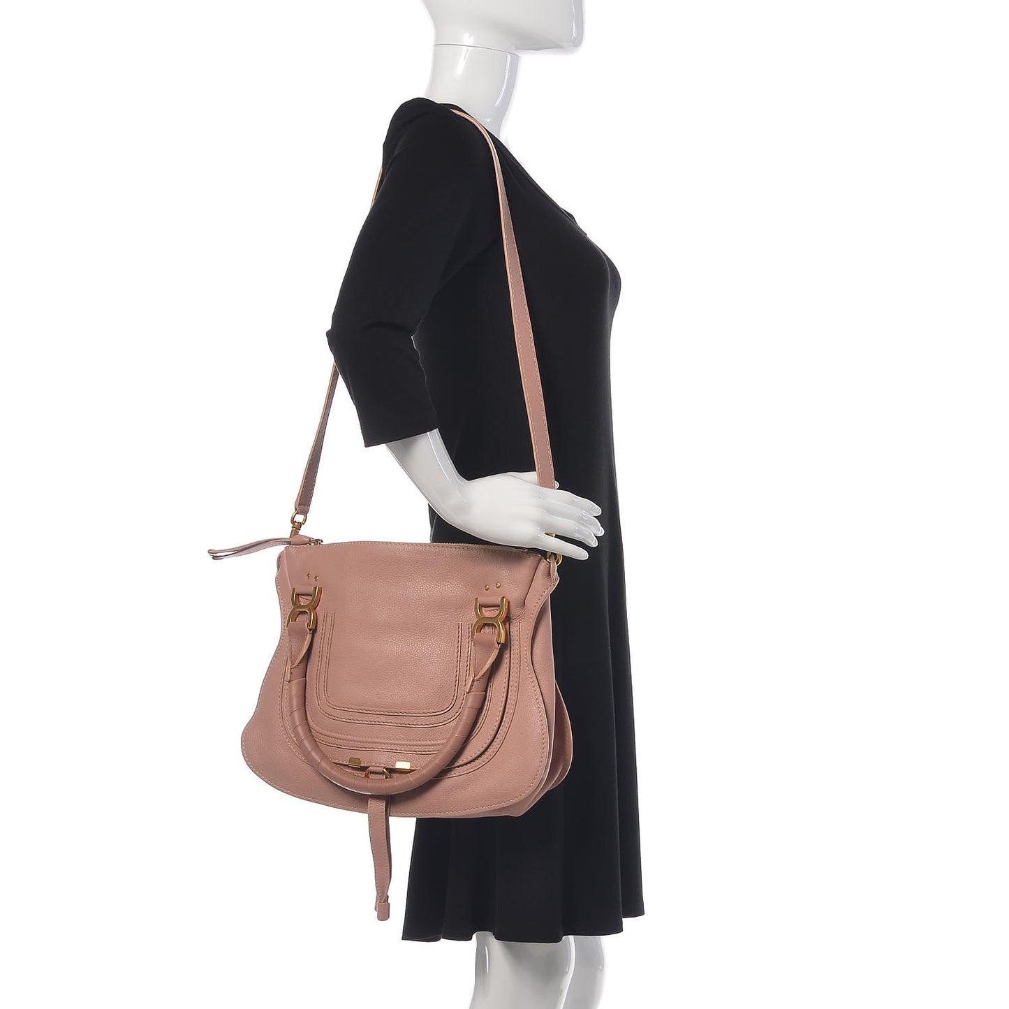 Calfskin Medium Marcie Satchel Anemone Pink