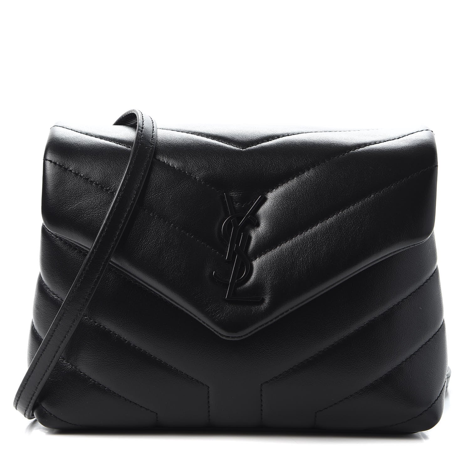 Saint Laurent Calfskin Y Quilted Monogram Toy Loulou Crossbody Bag Black 1 of 10