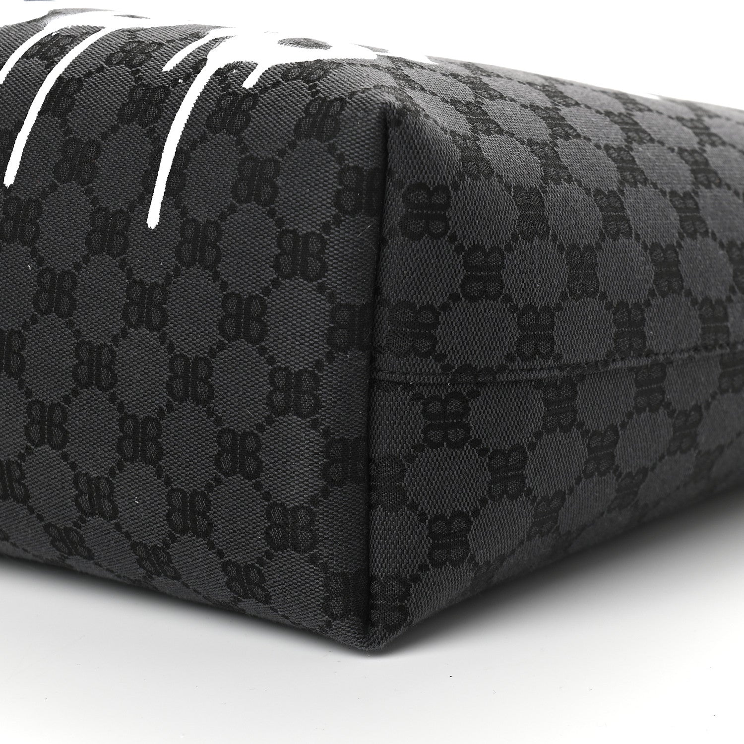 Gucci X BALENCIAGA BB Monogram Web Graffiti Medium Ophidia Shopping Tote Black 9 of 9