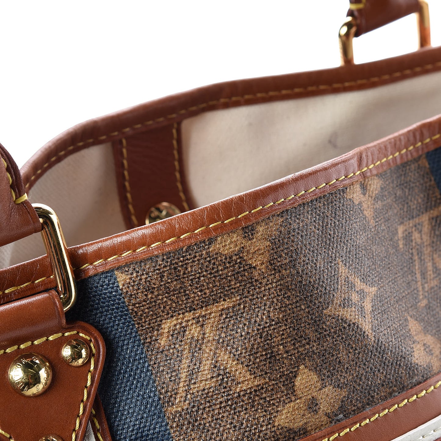 Monogram Rayures Tisse Sac GM Blue