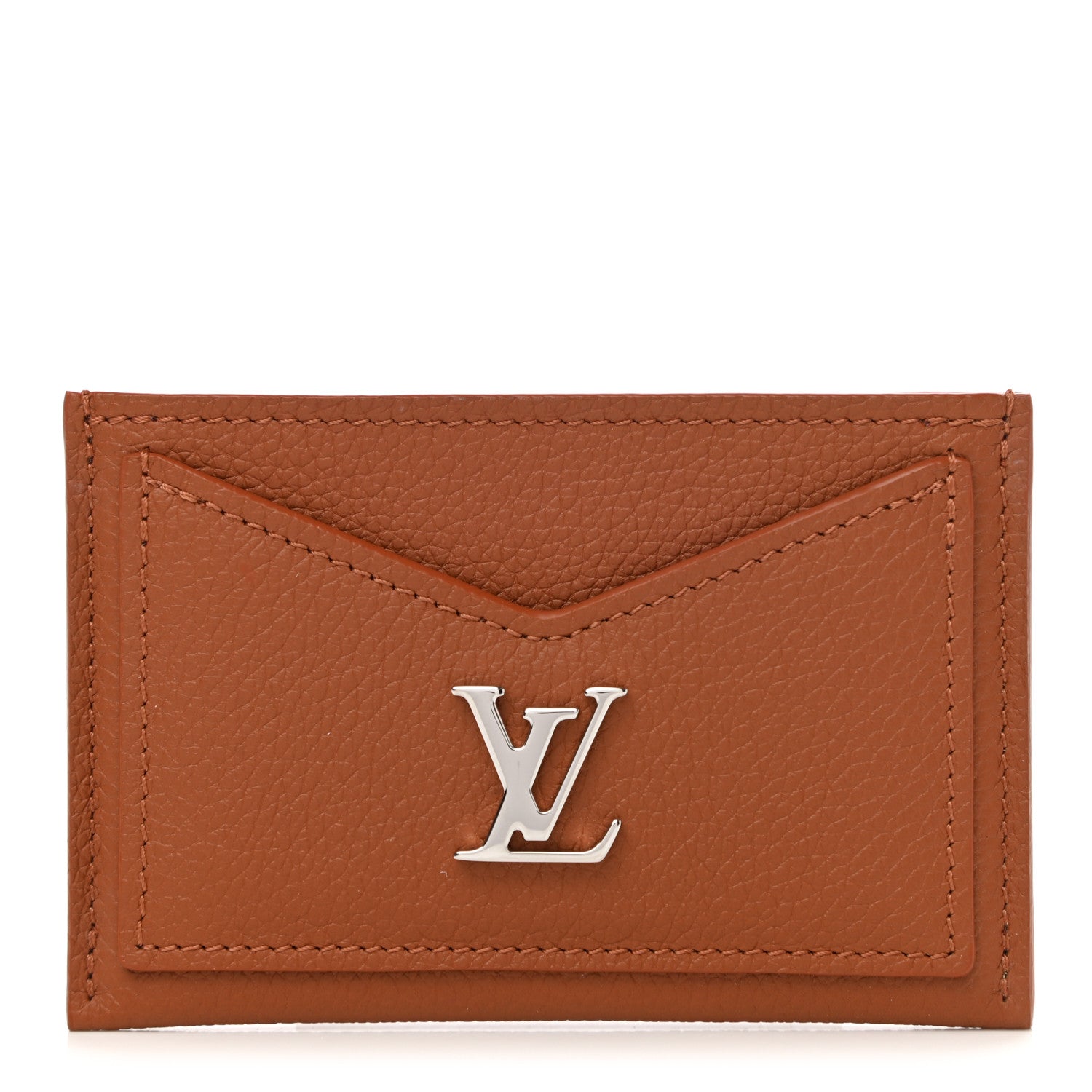 Louis Vuitton Calfskin Lockme Card Holder Caramel 1 of 8