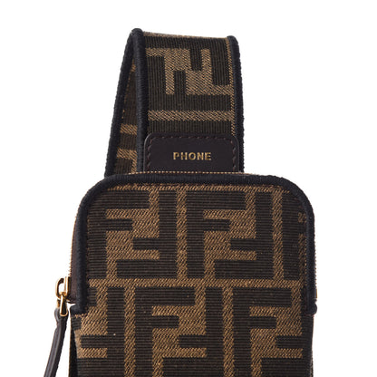 Fendi Fabric Jacquard FF 1974 Cell Pocket Strap You Tobacco Moro Black 11 of 11
