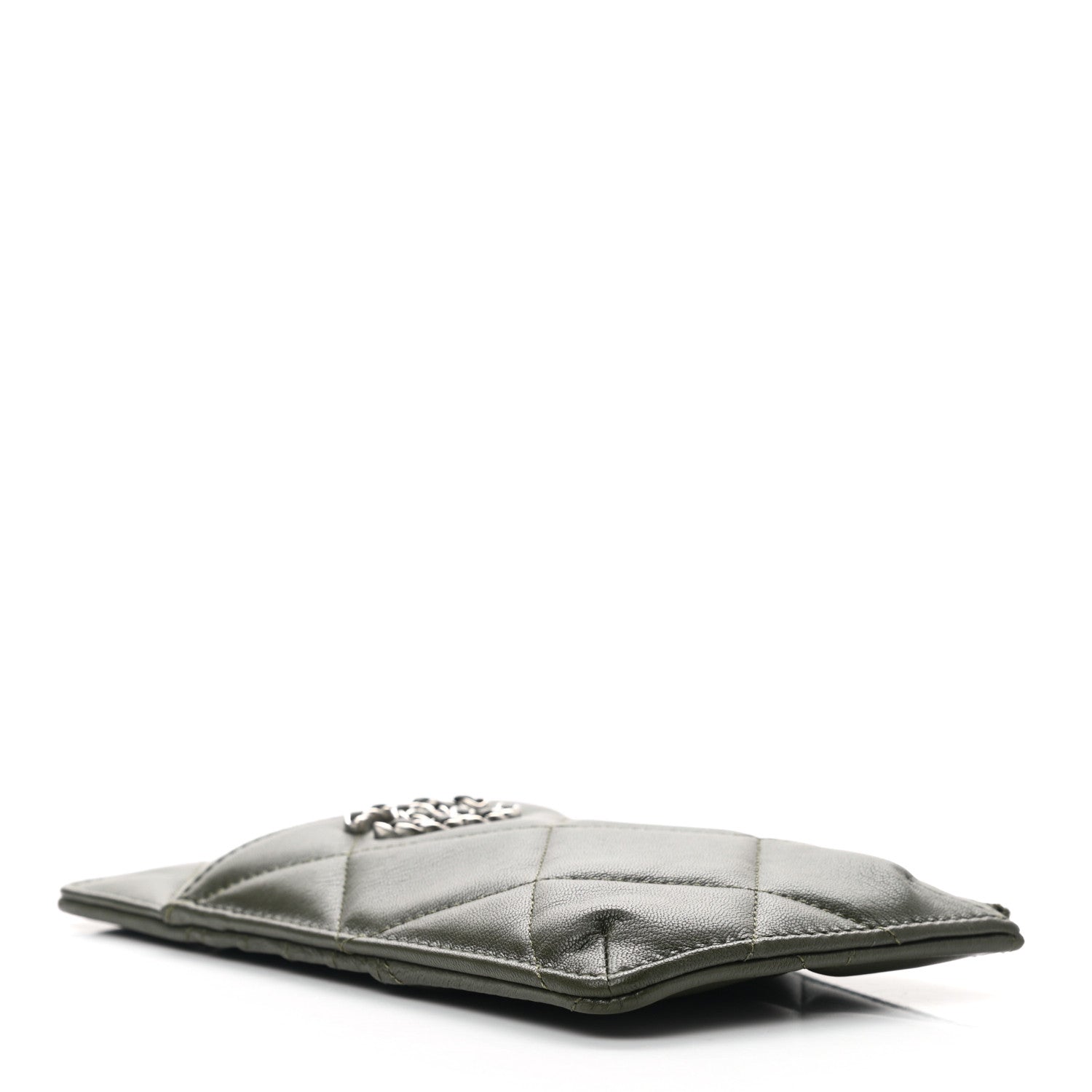 Chanel Lambskin Quilted Chanel 19 Phone and Card Holder Khaki 4 of 8
