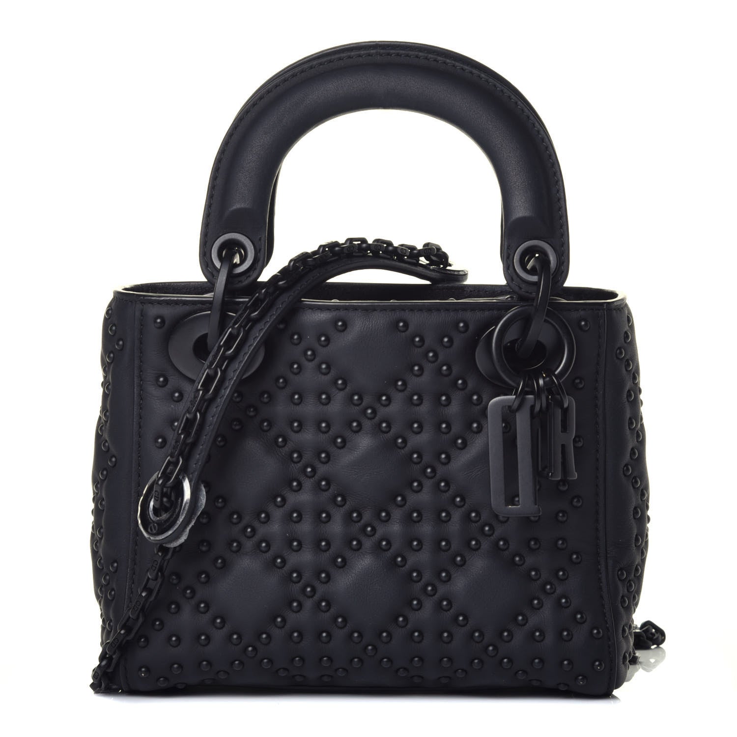 Christian Dior Ultra Matte Calfskin Cannage Studded Mini Supple Lady Dior Black 1 of 9