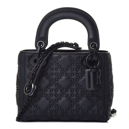 Christian Dior Ultra Matte Calfskin Cannage Studded Mini Supple Lady Dior Black 1 of 9