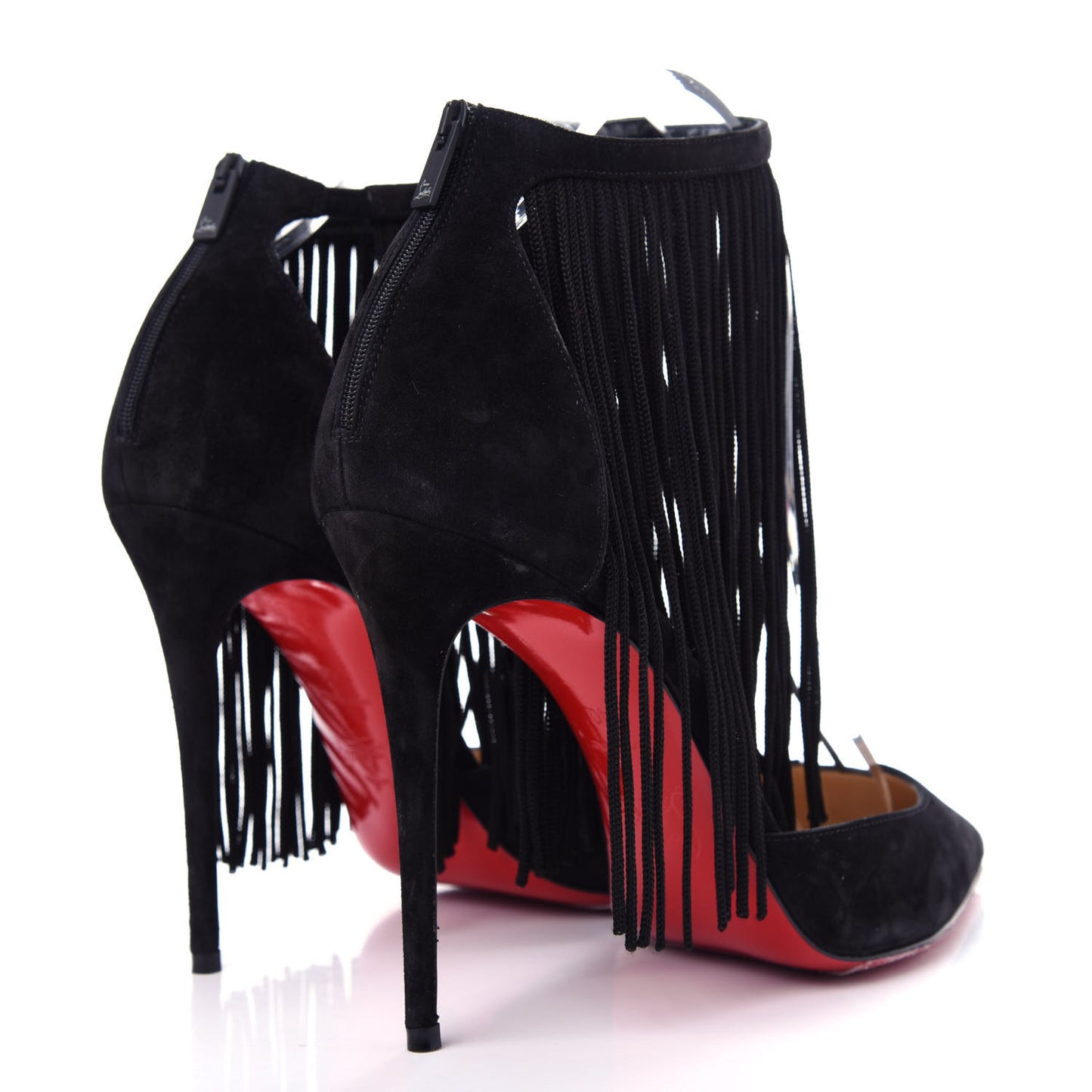 Veau Velours Fringe Courtain 100 Pumps 40 Black