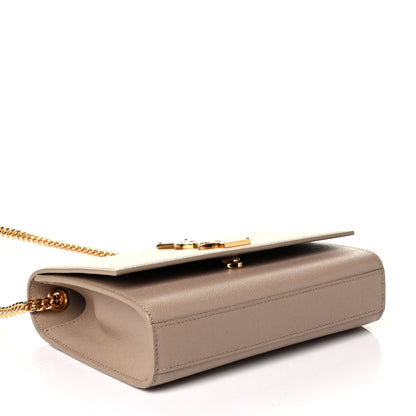 Saint Laurent Grain De Poudre Small Monogram Kate Satchel Dark Beige 3 of 4