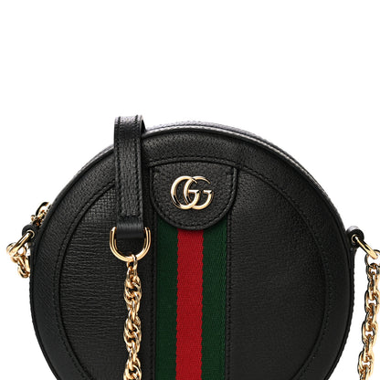Gucci Grained Calfskin Web Mini Ophidia Round Shoulder Bag Black 8 of 11