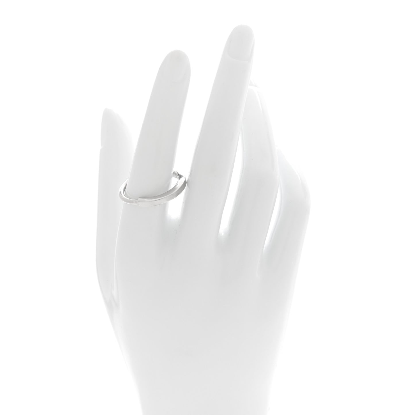 18K White Gold Lock Ring 60 9