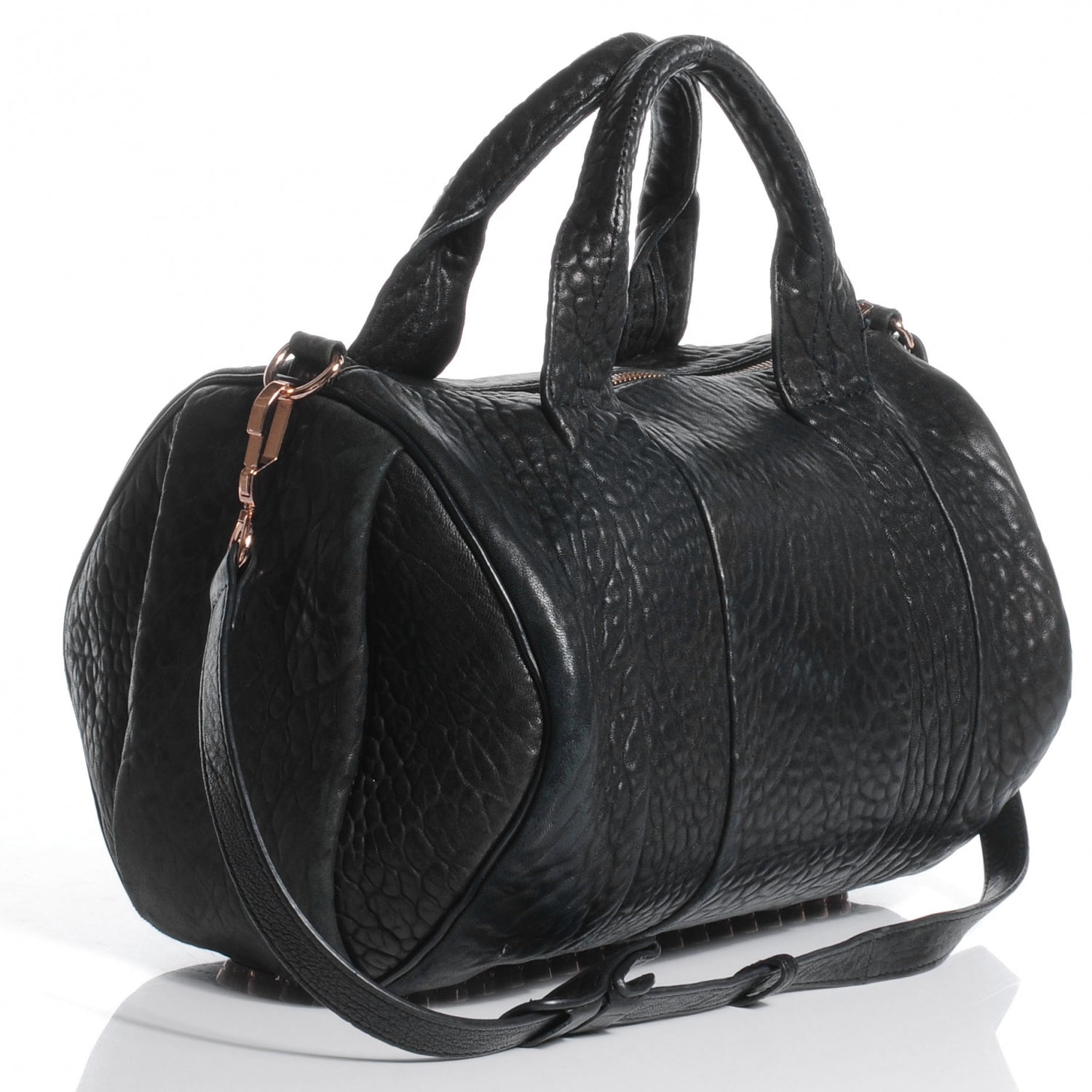 Alexander Wang Leather Rocco w Rose Gold Hardware Black 3 of 6