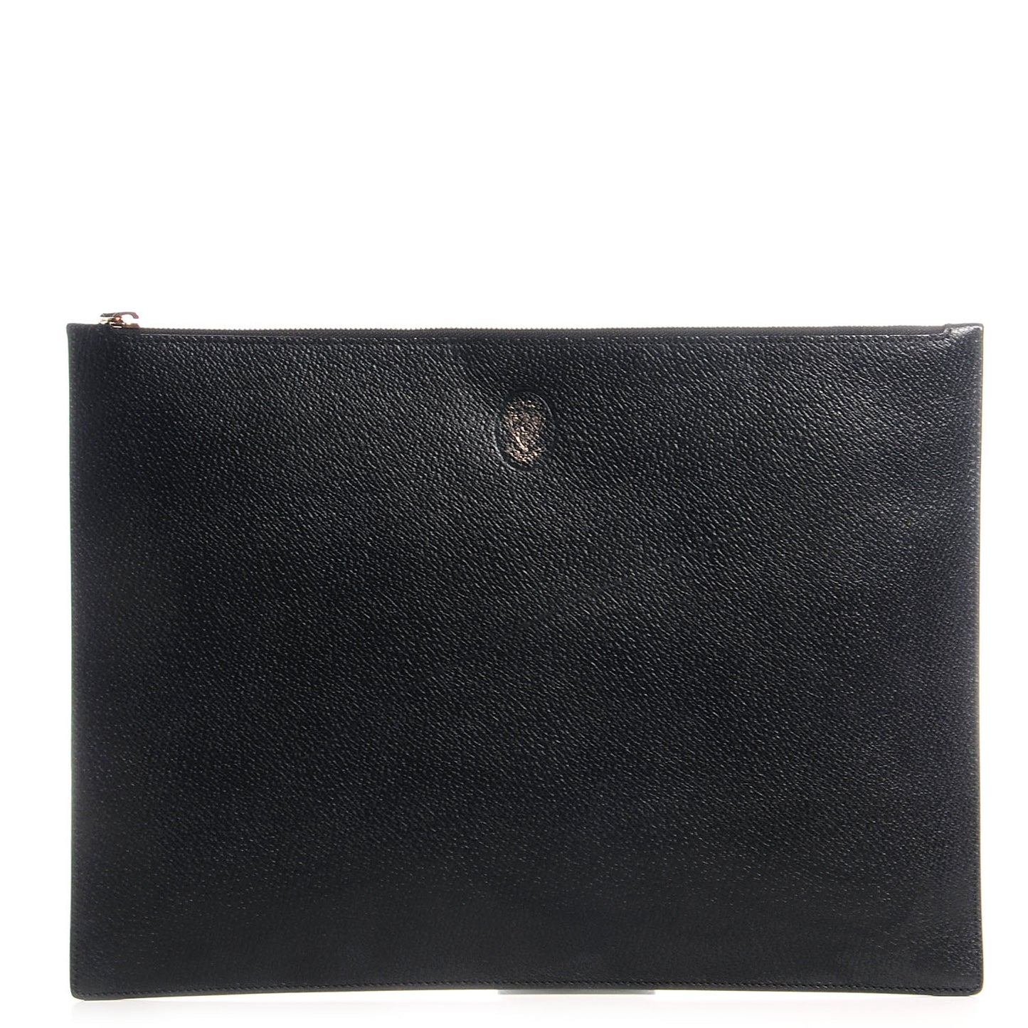 Leather Portfolio with Chain Black