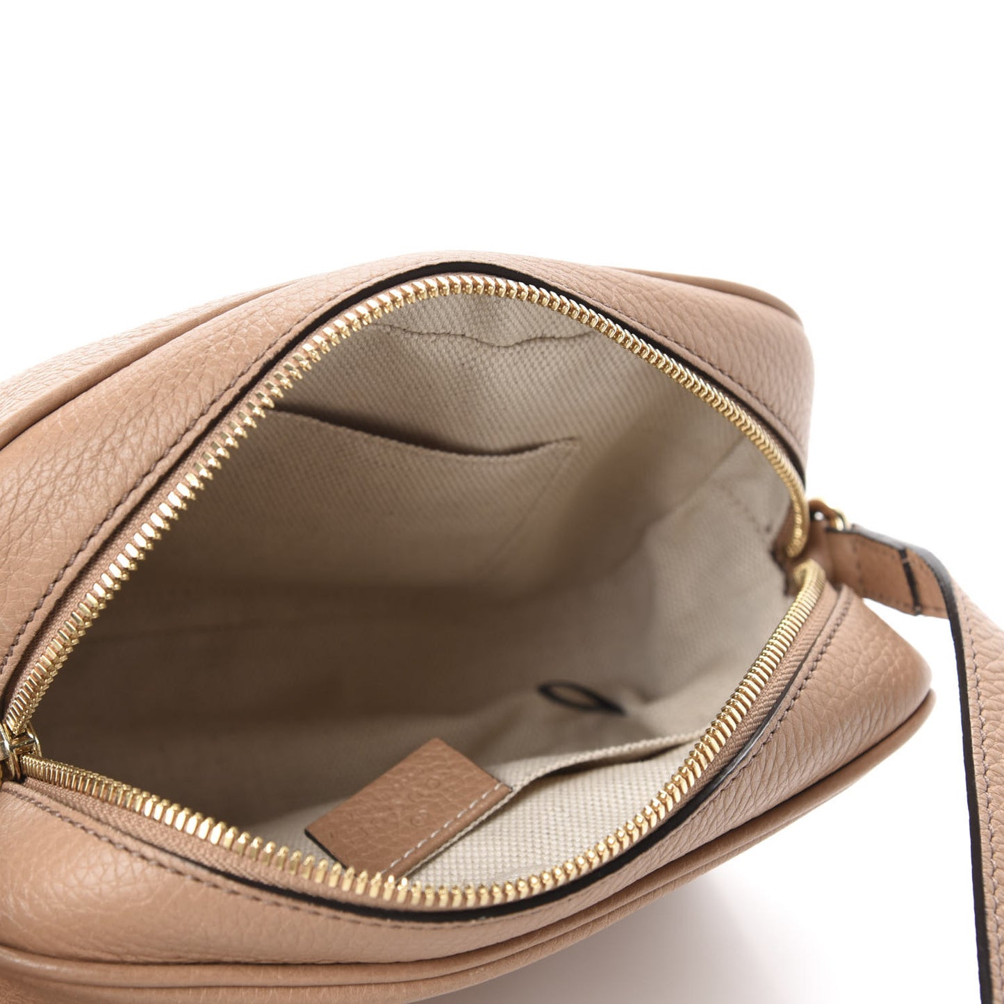 Pebbled Calfskin Small Soho Disco Bag Rose Beige
