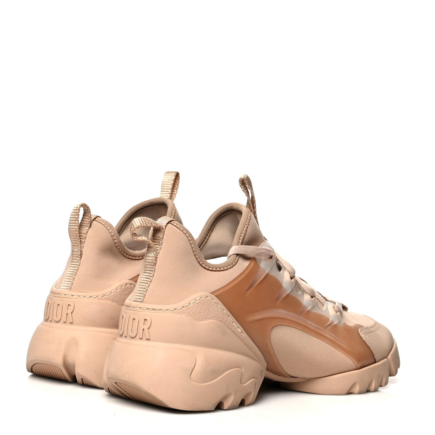 Christian Dior Neoprene Rubber Womens D-Connect Sneakers 37.5 Nude 4 of 9