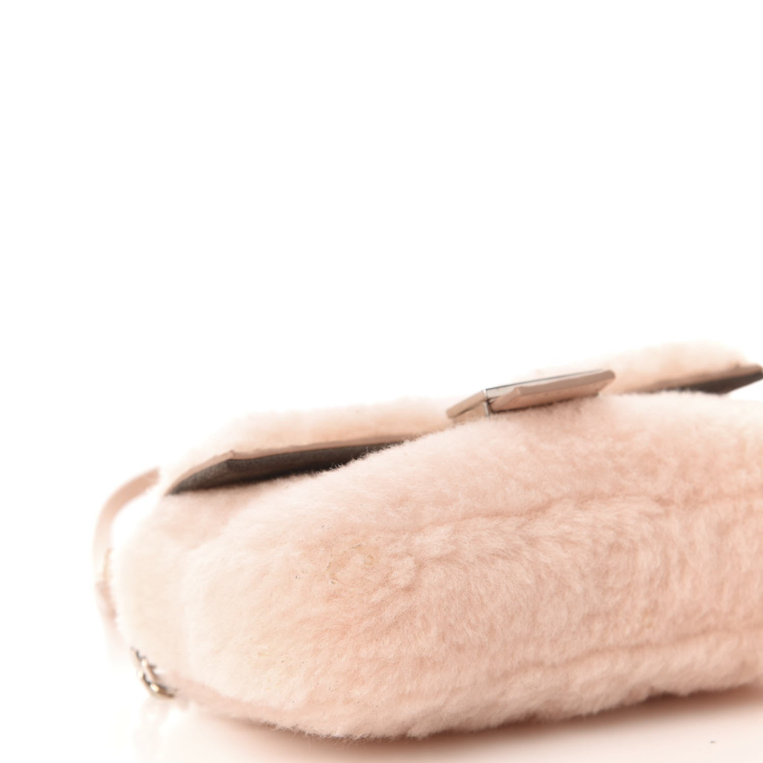 Fendi Shearling Shiny Nappa Micro Baguette Light Rose 8 of 10