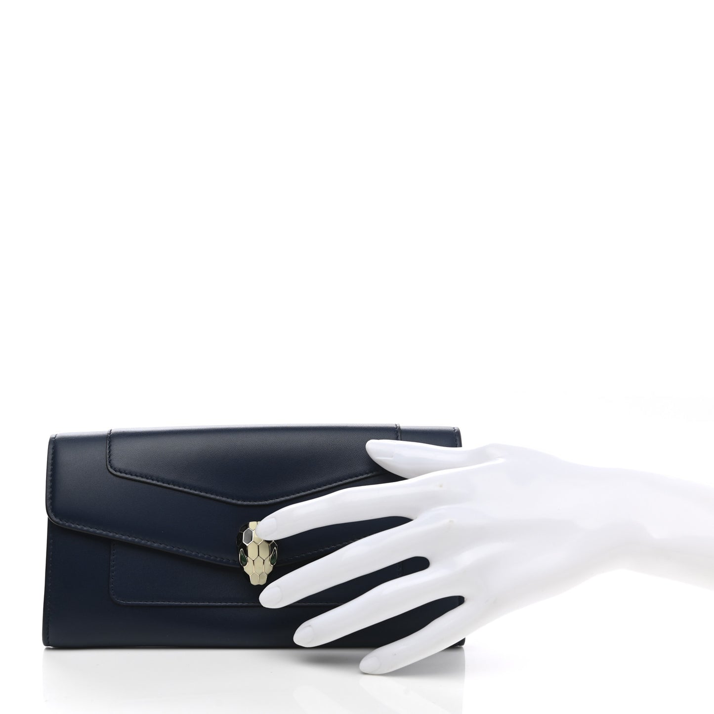 Calfskin Serpenti Forever Wallet Blue