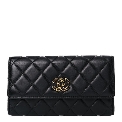 Chanel Lambskin Quilted Medium Chanel 19 Flap Wallet Black 1 of 15