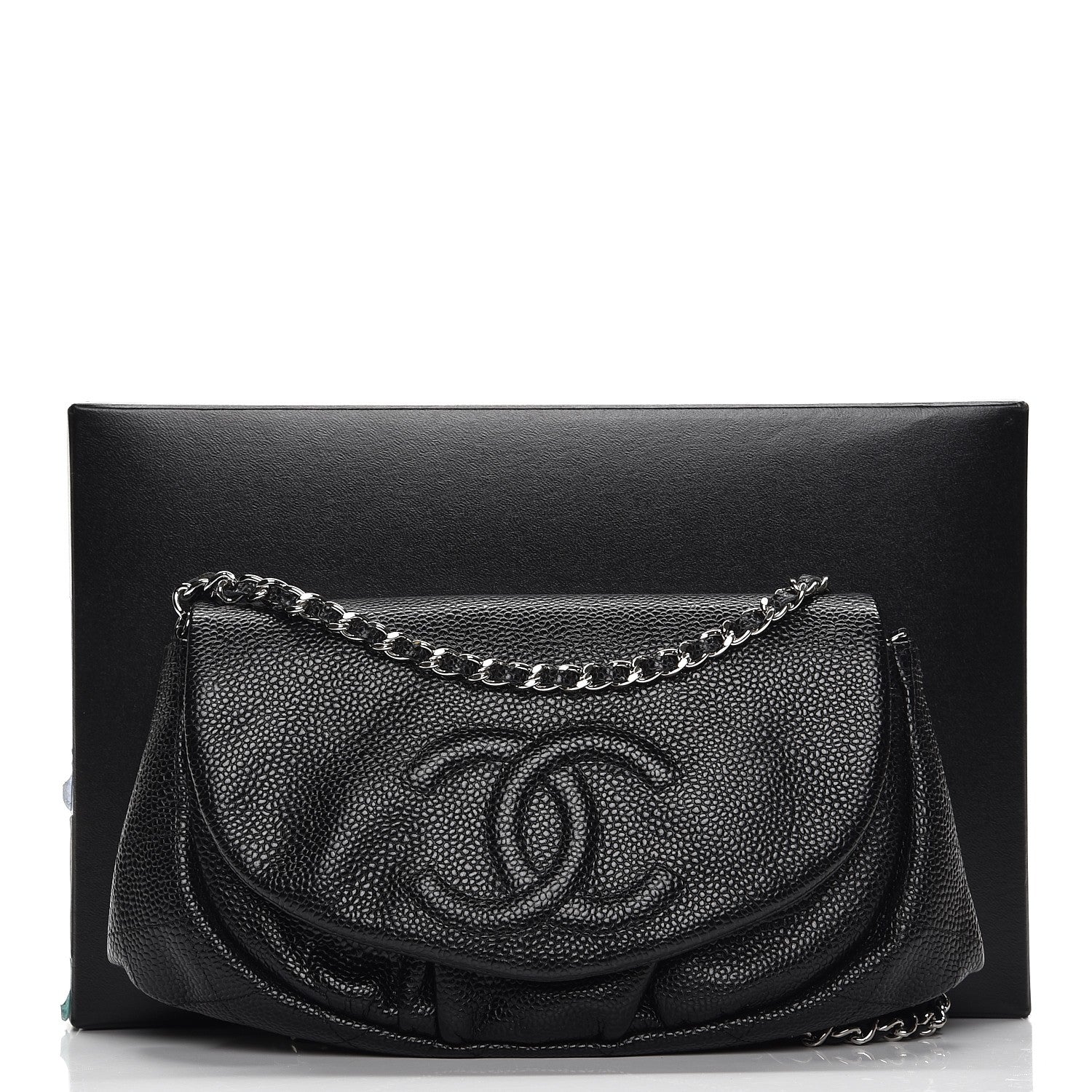 Chanel Caviar Half Moon Wallet On Chain WOC Black 8 of 8