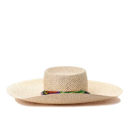 Hermes Straw Toscane Cannage Hat 57 Naturel Orange 2 of 4